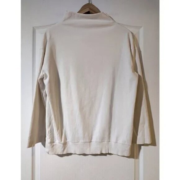 COS | Draped Neck Sweatshirt in White - Picture 3 of 11